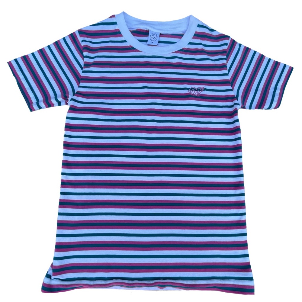Odd Future OFWGKTA Pink Green Striped T-shirt